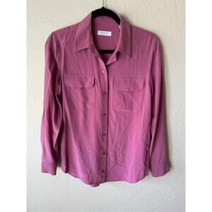 NWOT Equipment Femme Two Pocket Silk Shirt Size S in Pale Pink/ Lavender Size S
